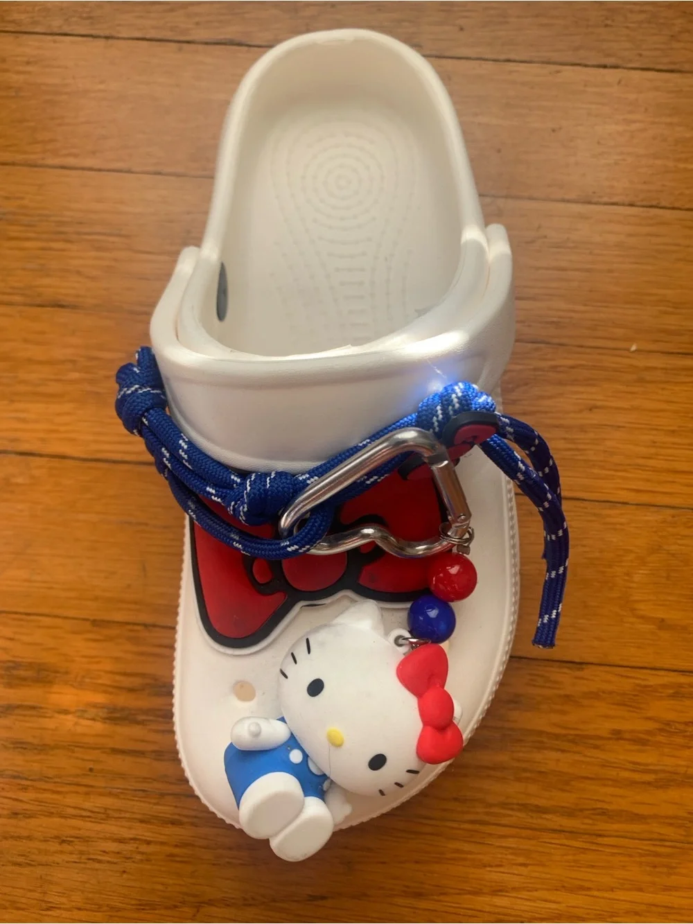Adorable Hello Kitty Kids Croc inspired Clog Sandals with Red & Blue charms 34
